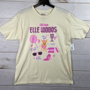 Legally Blonde T Shirt Womens XL Cream Elle Woods Movie Short Sleeve Graphic NWT